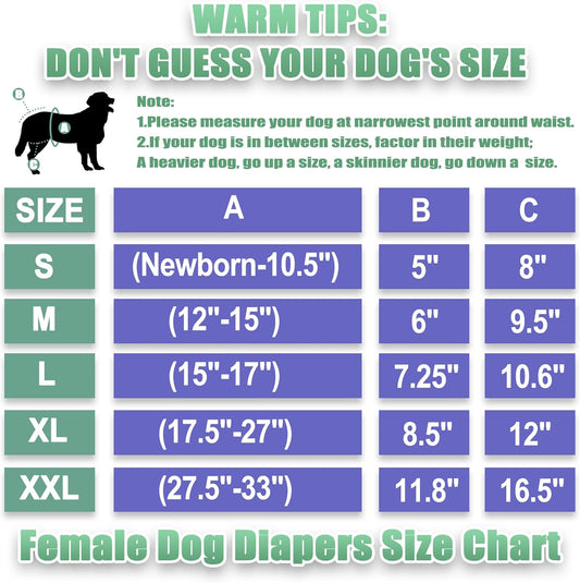 wegreeco Washable Female Dog Diapers Highly Absorbent Reusable Diapers for Dog in Heat Dog Period Diapers, 3 Pack (Black,Medium