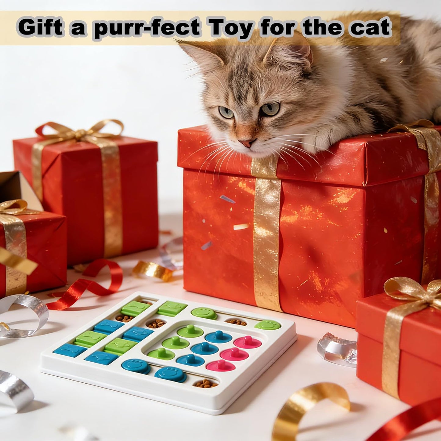Cat Puzzle Feeder ,Cat Puzzle Toy ,Interactive Slow Feeder Kitten Toys ,Maze Hidden Food Pet Feeder,Toys for Bored Indoor Adult Cats