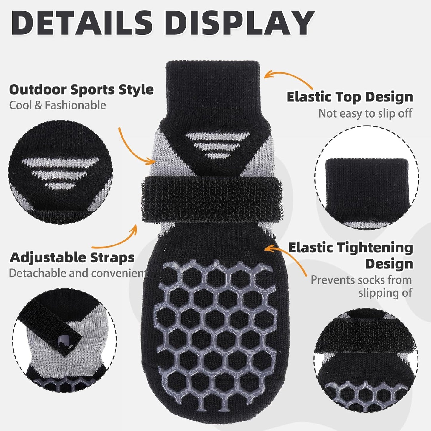 KOOLTAIL Dog Socks Shoes for Hot Pavement, Breathable & Warm Winter Dog Booties to Prevent Licking Paws for Small Medium Large Senior Dogs,Non Slip Grippy Pet Boots & Paw Protectors for Hardwood Floor