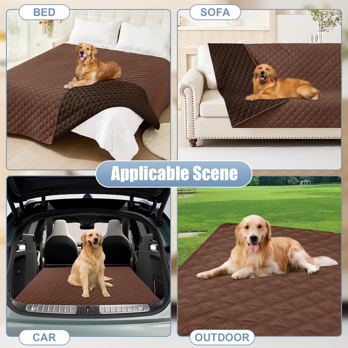 Smiry Waterproof Couch Covers for Dogs Washable, Reversible Pet Couch Covers for 3 Cushion Sofa Pet Friendly, Soft Sofa Furniture Protector for Dogs Cat Kids, Checkered (30"x60", Brown/Chocolate)