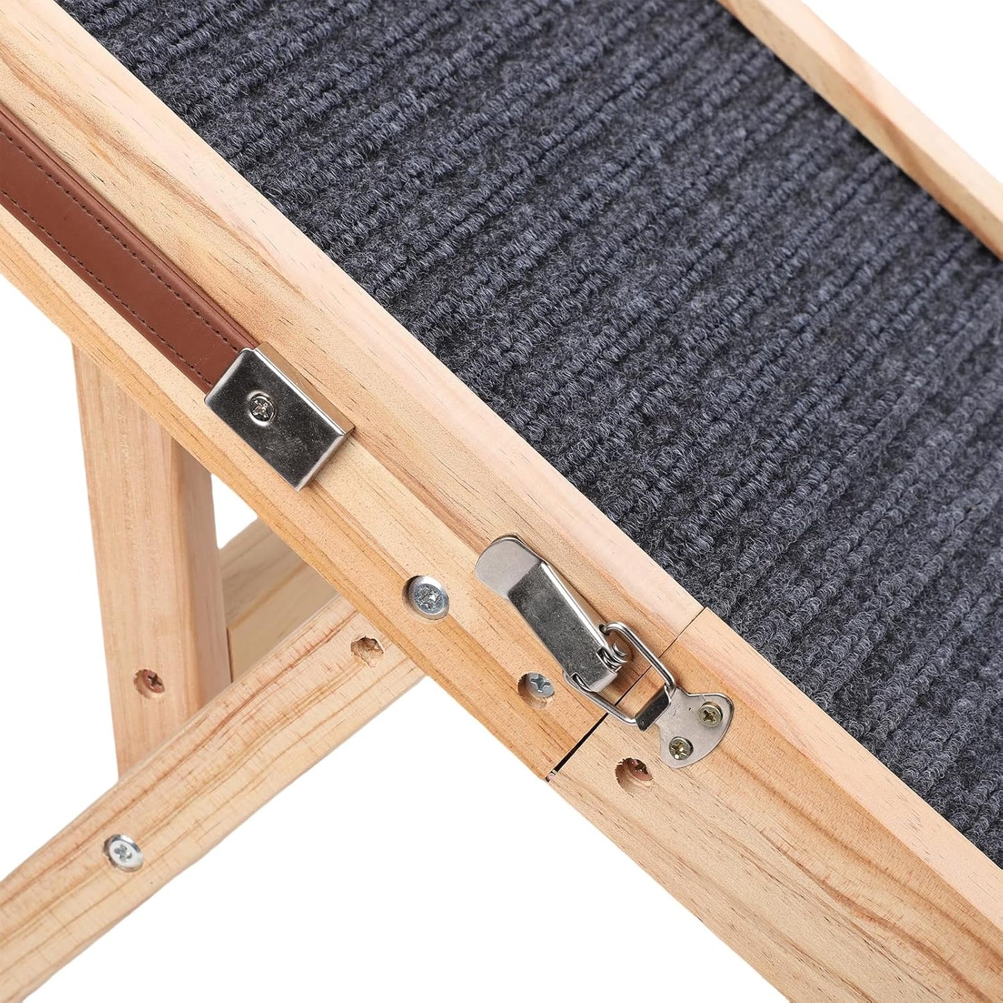 Luqeeg Foldable Dog Stairs, Portable Car Ramps, Anti Slip Wooden Dog Ramp Sturdy Gentle Slope Design Reduce Joint Pressure Space Saving Pet Stairs for Bed Couch Sofa Travel
