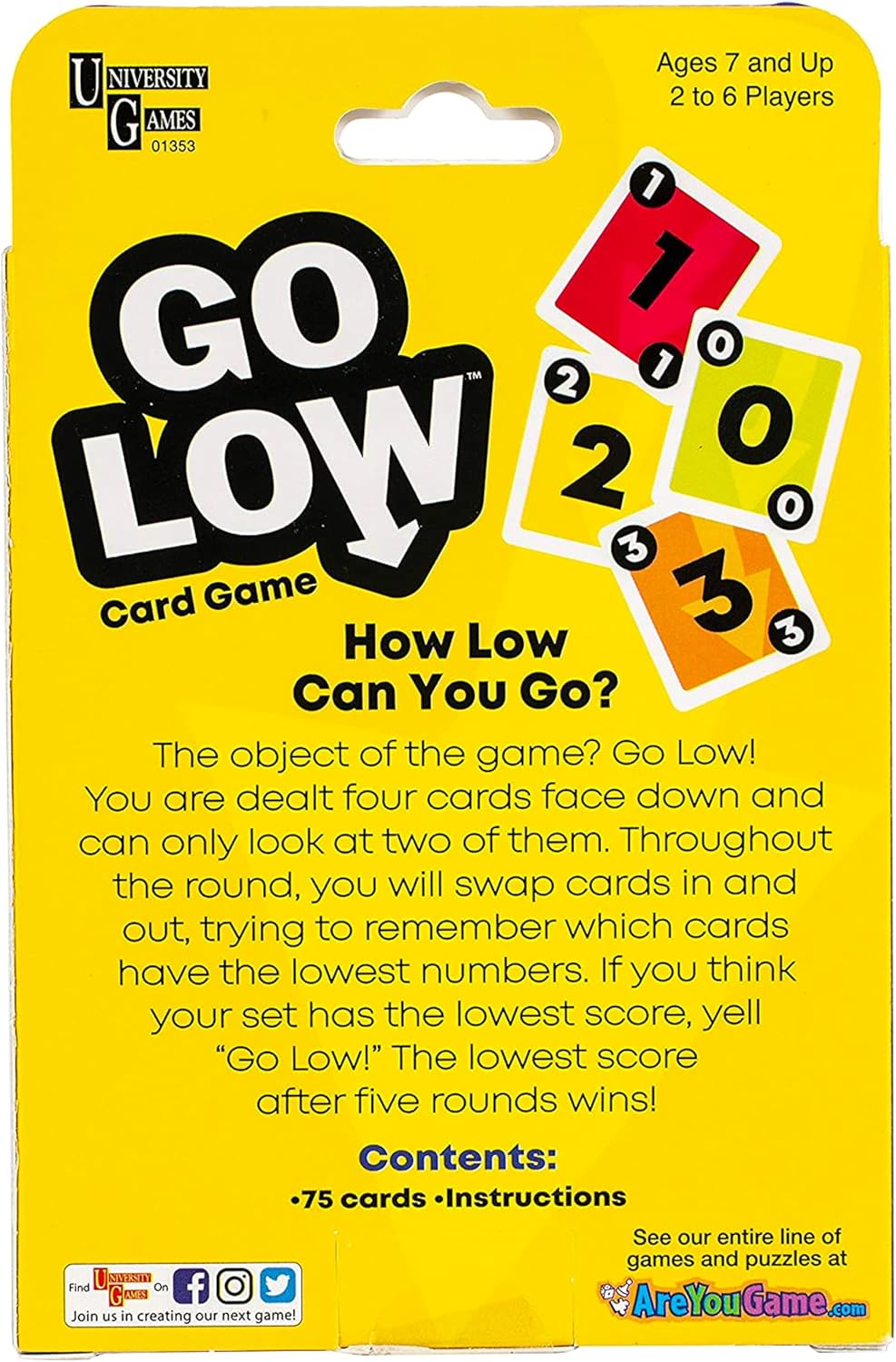 University Games Go Low Card Game Small