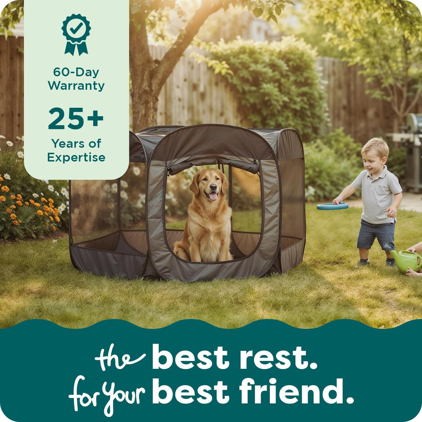 FurHaven Portable Pet Playpen for Dogs & Cats, Extra Large Indoor Kitten Playpen with Mesh Sides, Foldable Dog Playpen for Large Dogs, Pop Up Travel Dog Pen, X-Large, Sailor Blue