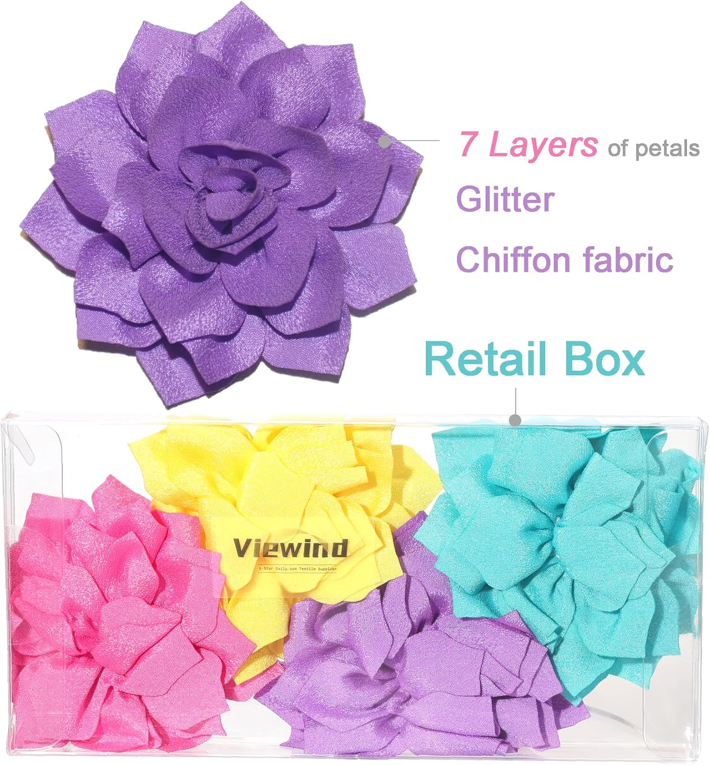 Dog Collar Flowers Attachement Cat Bow Tie Flora Accessories Set-Girl or Boy Pet Grooming OD 8cm 4pcs