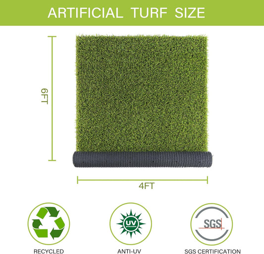 SUNTURF Dog Grass Pads 4 x 6 FT, 0.8 Inch High Pile Artificial Grass Pads for Dogs Potty, Fake Grass Rug Indoor Outdoor Lawn Landscape for Garden Turf Mat for Dogs Training