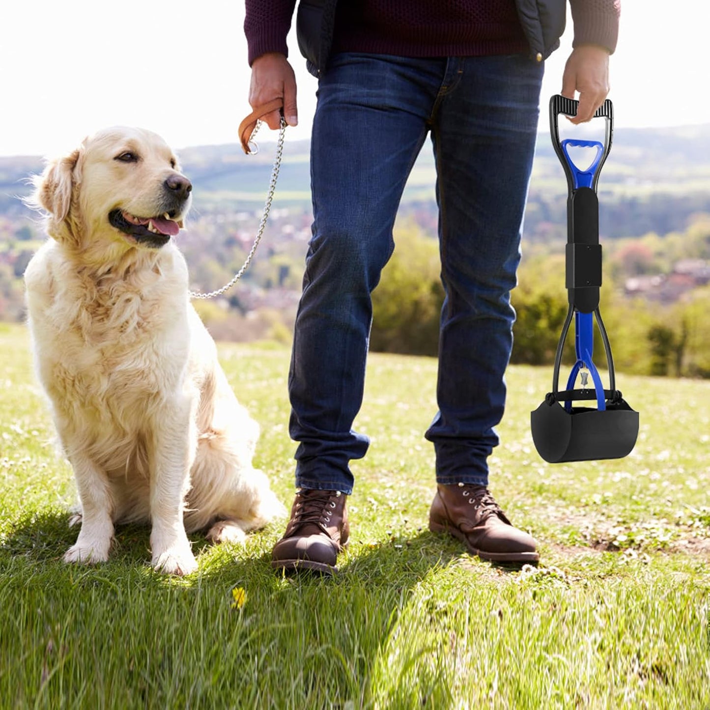 UPSKY Pooper Scooper for Large Small Dogs, Folding Dog Poop Scooper, Sturdy Spring and Premium Materials,Easy to Use for Grass, Dirt, Gravel Pick Up Shovel