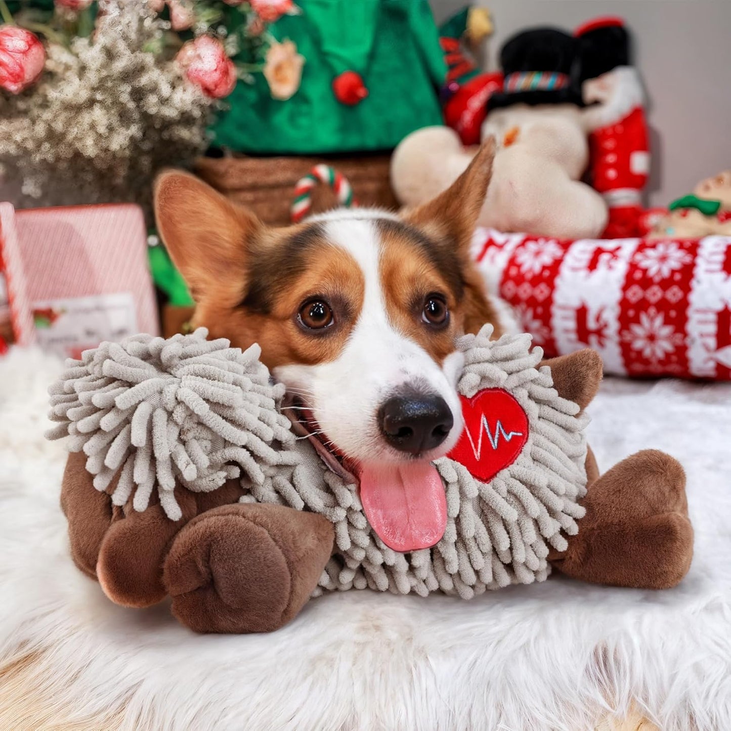 ALL FOR PAWS Heartbeat Dog Toy for Sleep Aid, Stuffed Animal Plush Toy for Puppy Anxiety Relief & Behavioral Training, Snuggling Plush Toy with Warm Bag & Adjustable-Speed Heartbeat, USB Rechargeable