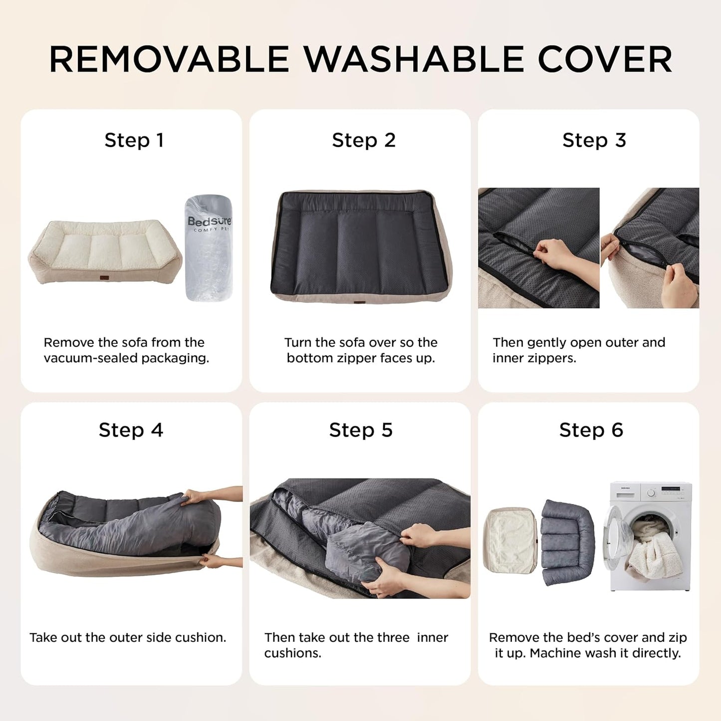 Bedsure SupportMax™ XL Orthopedic Dog Beds Large Sized Dog - As Seen on TV Extra Thick Supportive Dogs Couch with Waterproof Washable Cover, Extra Large Comfort Pet Sofa with Soft Sherpa, Grey, 42"