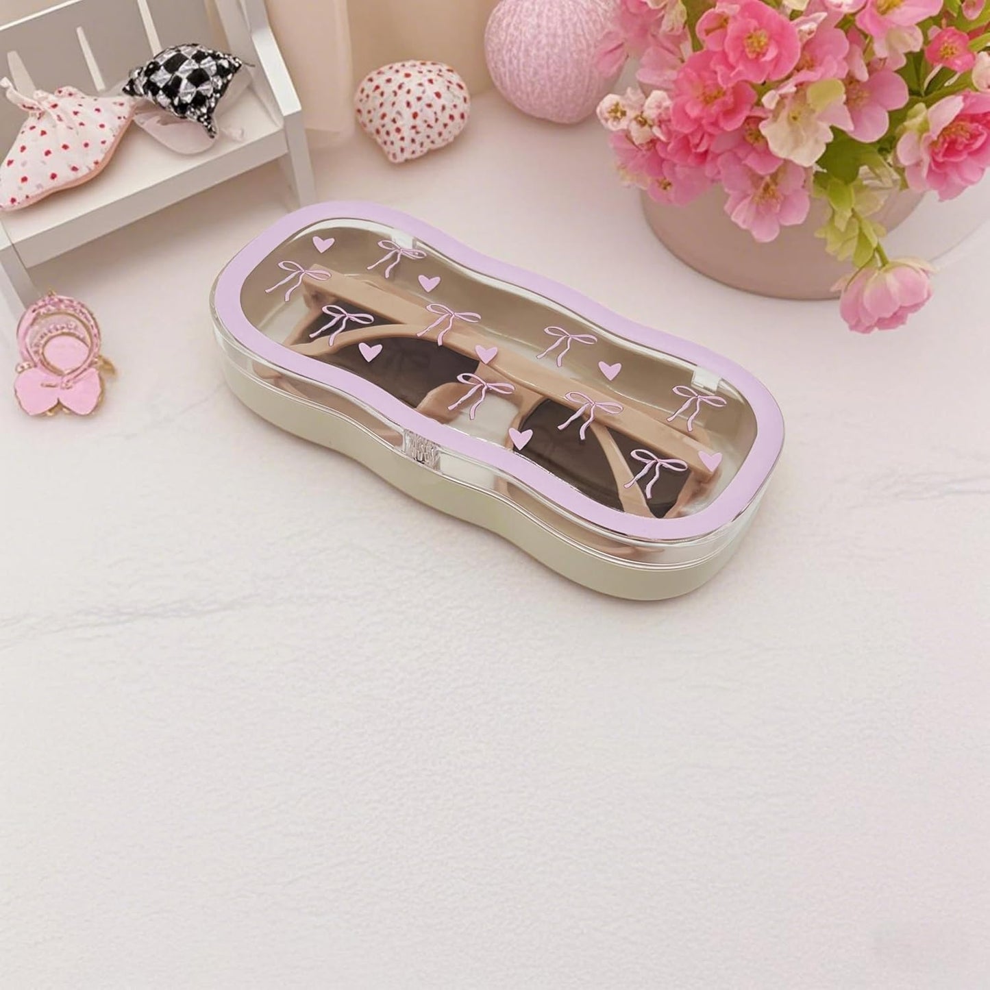 Glasses Case Hard Shell, Cute Sunglasses Case, Glass Cases for Eyeglasses Women, Reading Eye Glass Cases