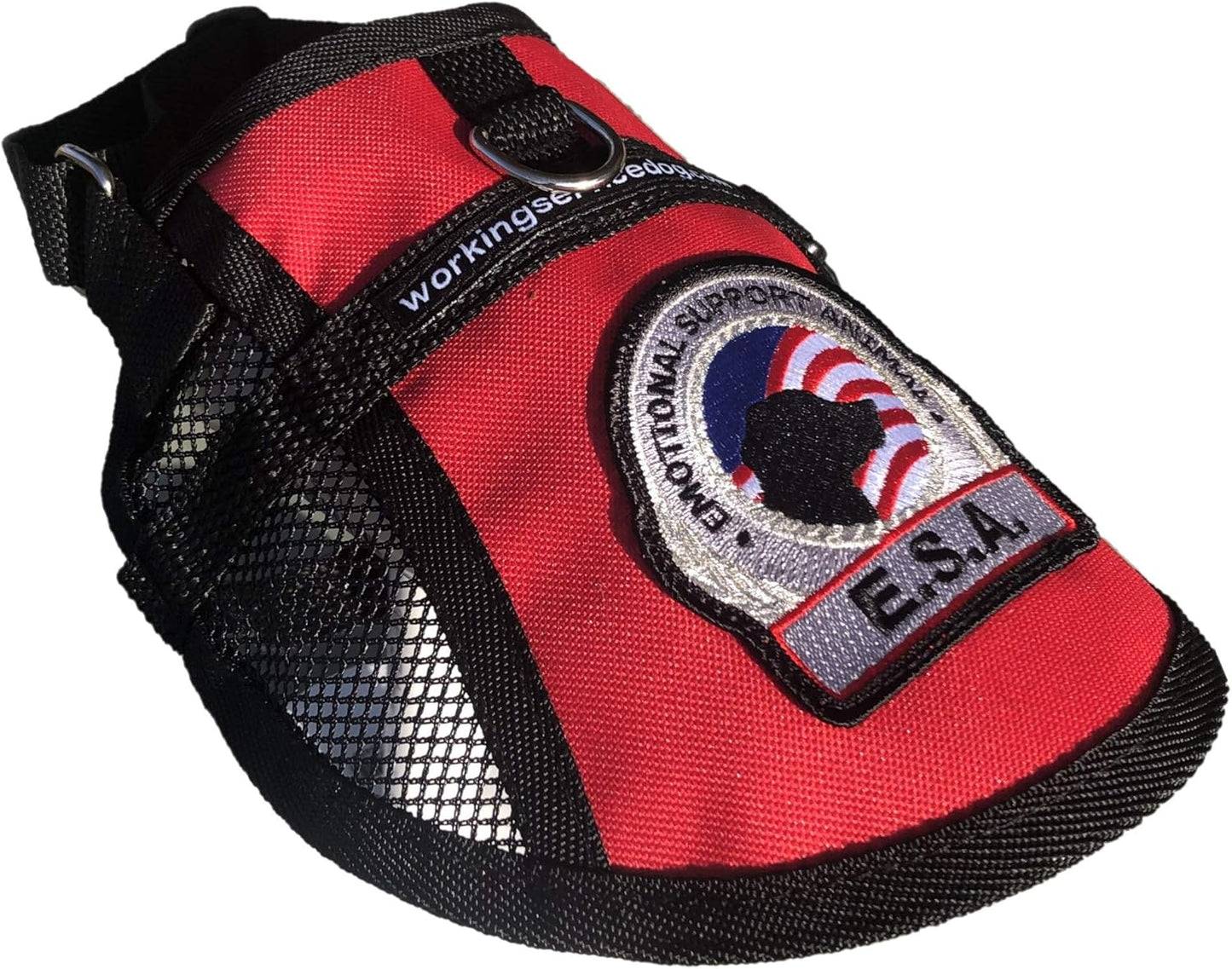Premium Emotional Support Dog Vest | ESA Dog Vest | Mesh Cooling Panel | Emotional Support Animal Harness | Includes 5 Federal Law ESA Handout Cards (14" - 17" Girth, Red)