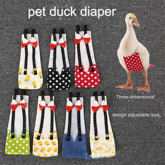 BaronHong Pet Chicken Diapers Print Duck Diapers Washable Goose Clothes Reusable Farm Pet Diapers Waterproof Bow Tie (Avocado,M)
