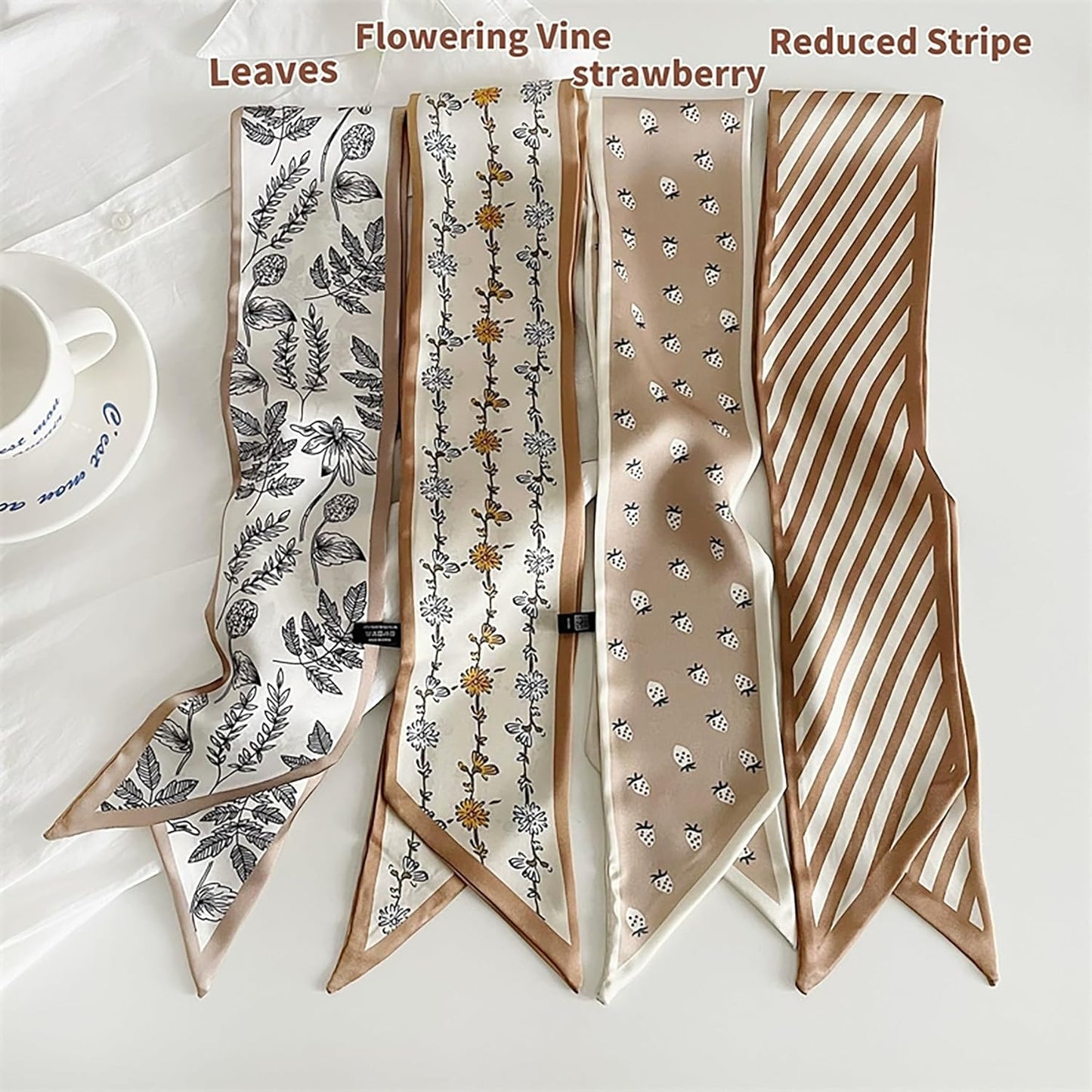 WENLOOY 4 Pack Purse Scarf Bags for Women Handbag Scarfs Band Lightweight Skinny Hair Neck Accessories Fashion Gifts