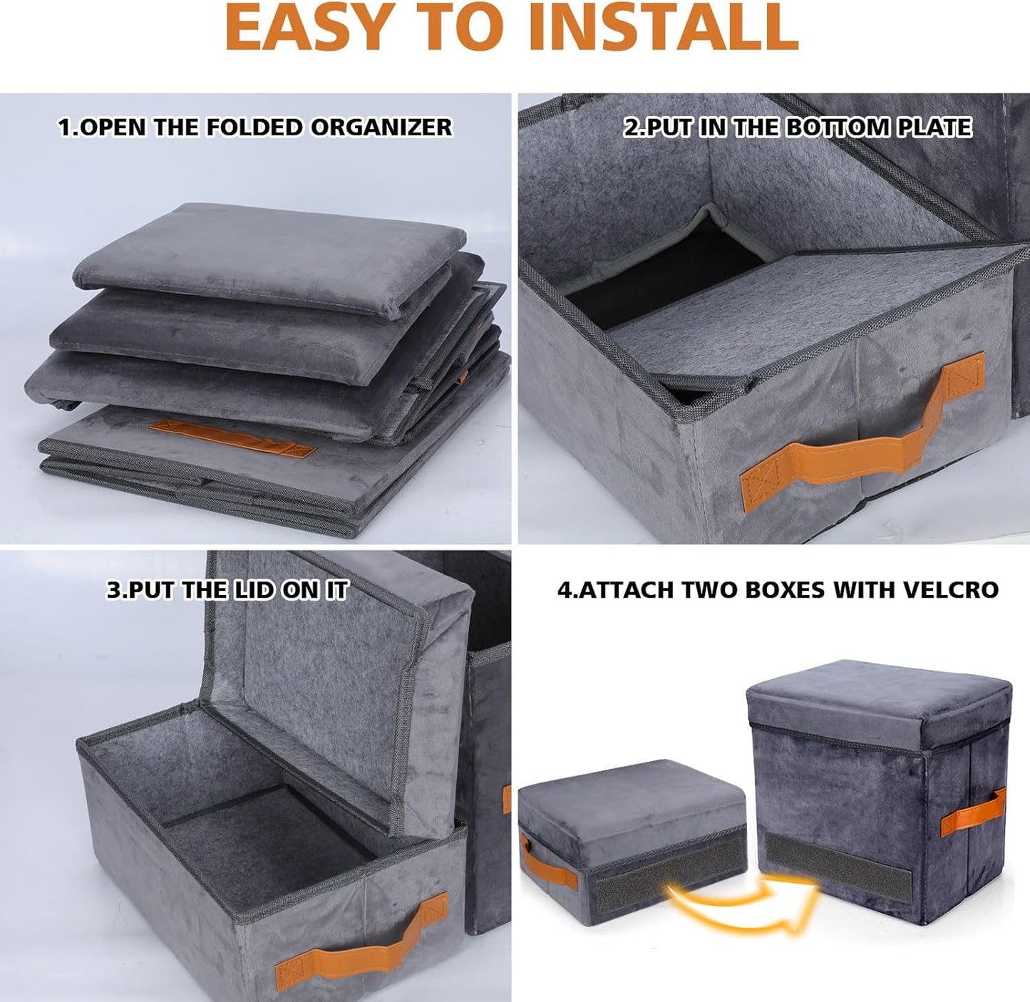 Topmart Foldable Dog Stairs for Bed, 3-Step Pet Stairs with 2 Storage Boxes & Condo for Small, Short-Legged Dogs