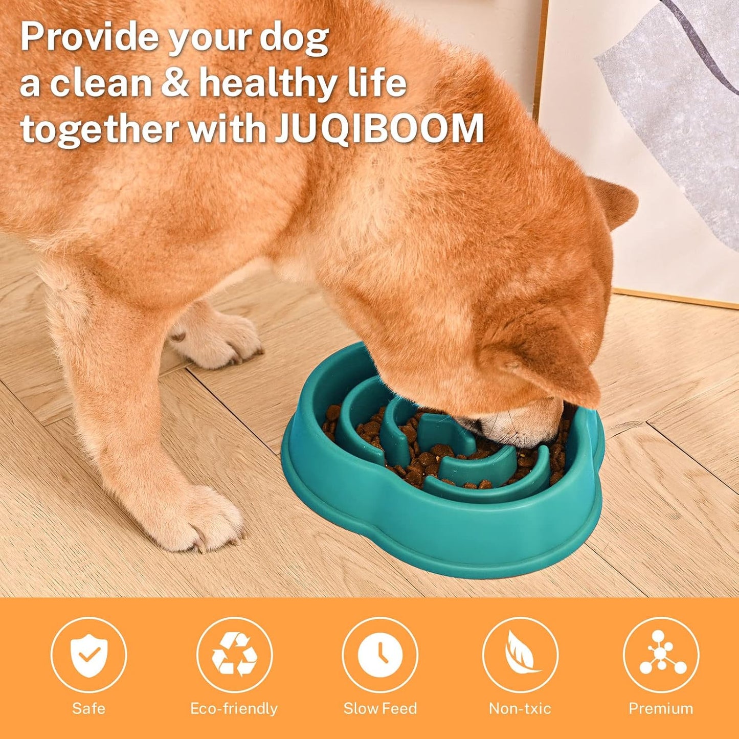 Slow Feeder Bowls for Small Medium, Puzzle Slow Feeding Pet Bowl with Anti-Slip Shim for Puppy, Non-Toxic Preventing Choking Healthy Slower Food Feeding Dishes (2pc Green)