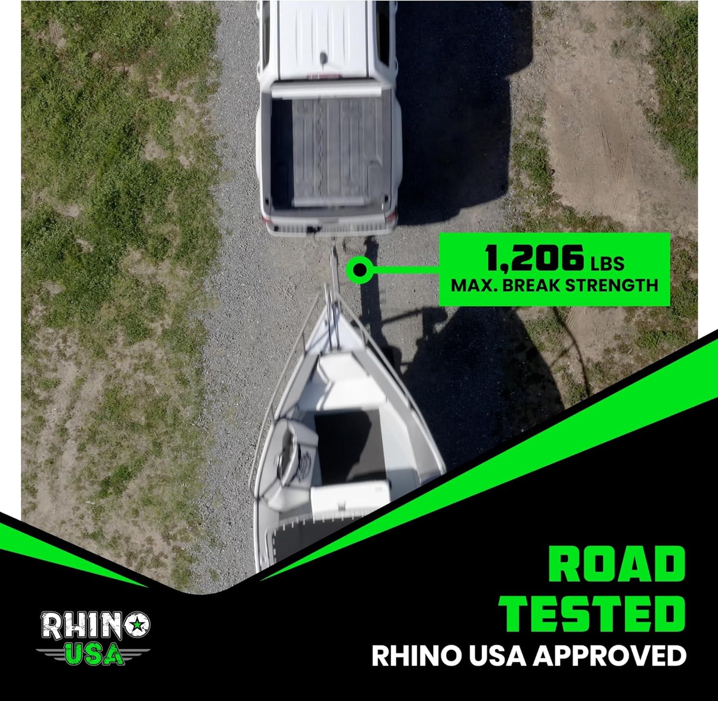 Rhino USA Boat Trailer Straps (2-Pack) - Heavy Duty 2 Inch x 48 Inch Boat Tie Down Straps to Trailer - Ultimate Adjustable Transom Tie Down Straps for Trailering Safety with Boat, Jet Ski, & More!