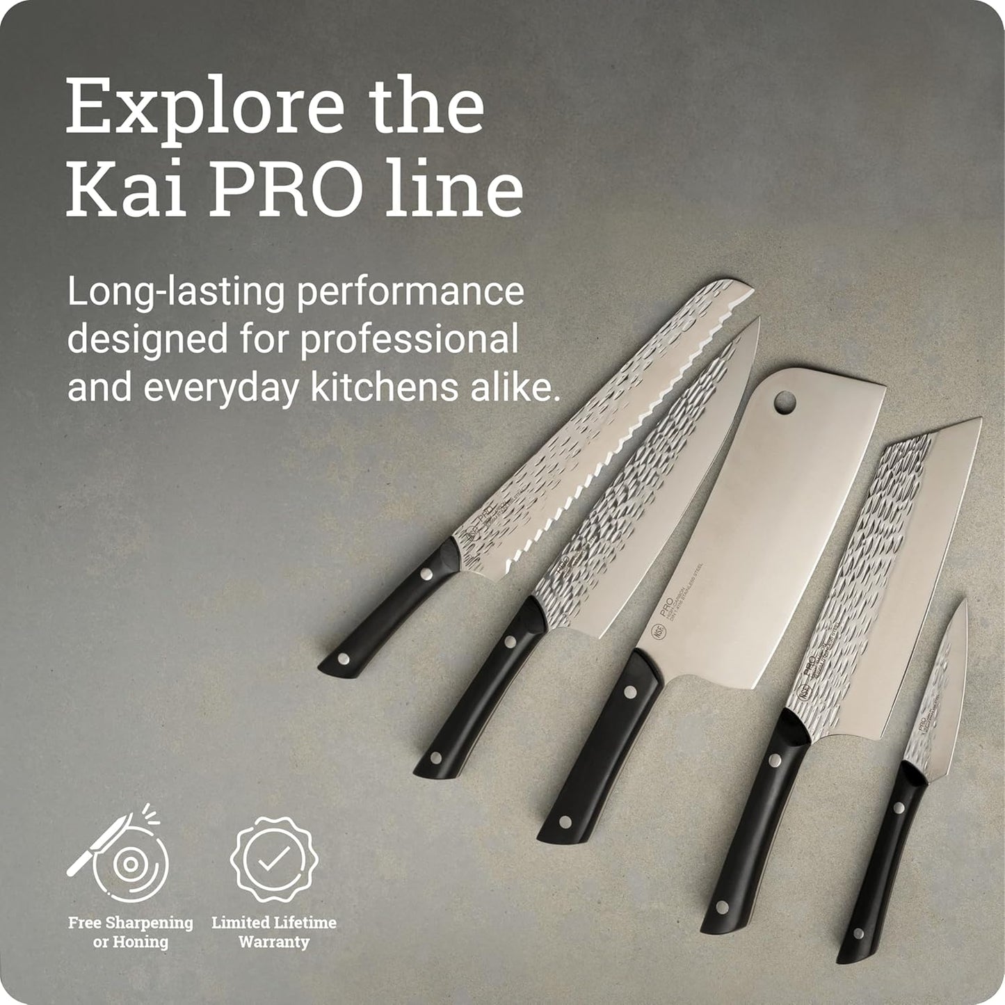 Kai PRO 6" Utility Knife, Hand Sharpened Japanese Kitchen Knife, Japanese AUS6M Stainless Steel Blade, Full-Tang POM Handle, NSF Certified, Precision and Sharpness for Professional and Home Chefs