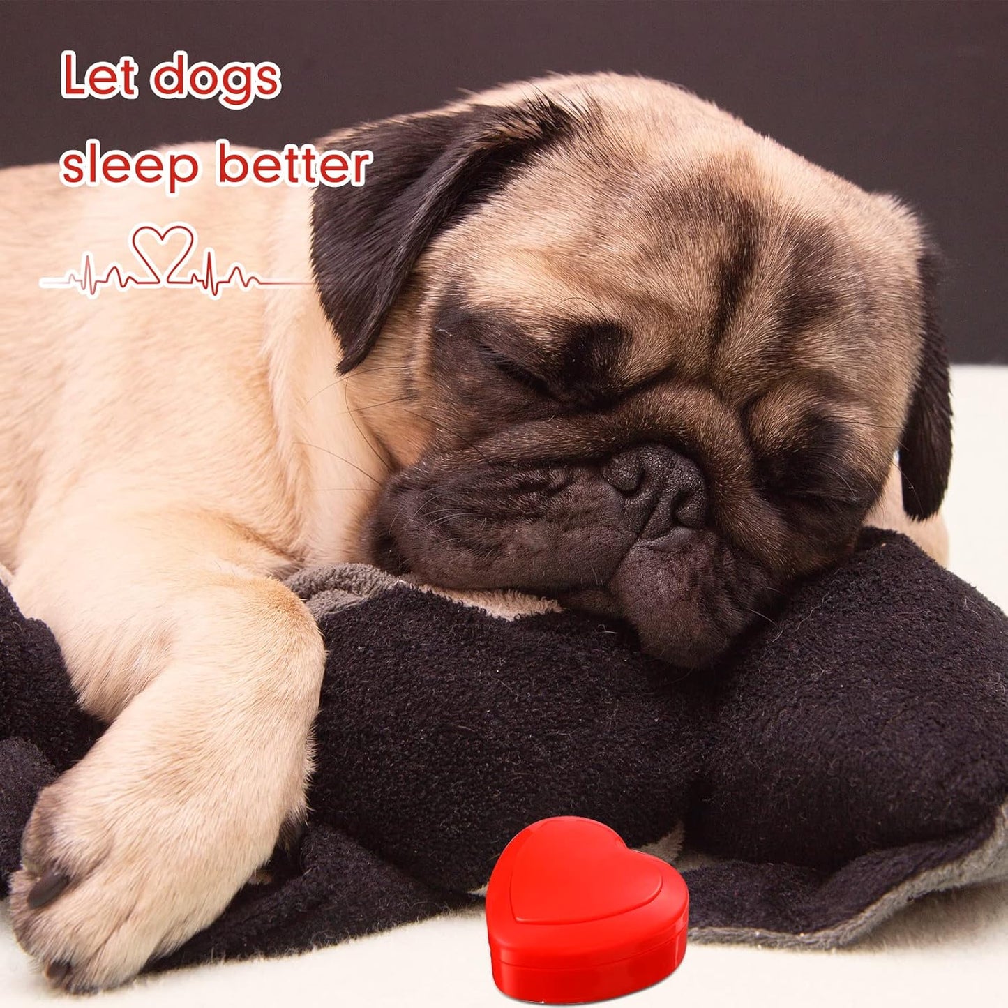 Lenwen 2 Pcs Heartbeat Replacement Soother Heartbeat Simulator Red Puppy Heartbeat for Puppy Sleep Aid Replacement Pulsing Heartbeat for Pets Cats Dog Anxiety Relief Sleep Aid Calming Plush Toys