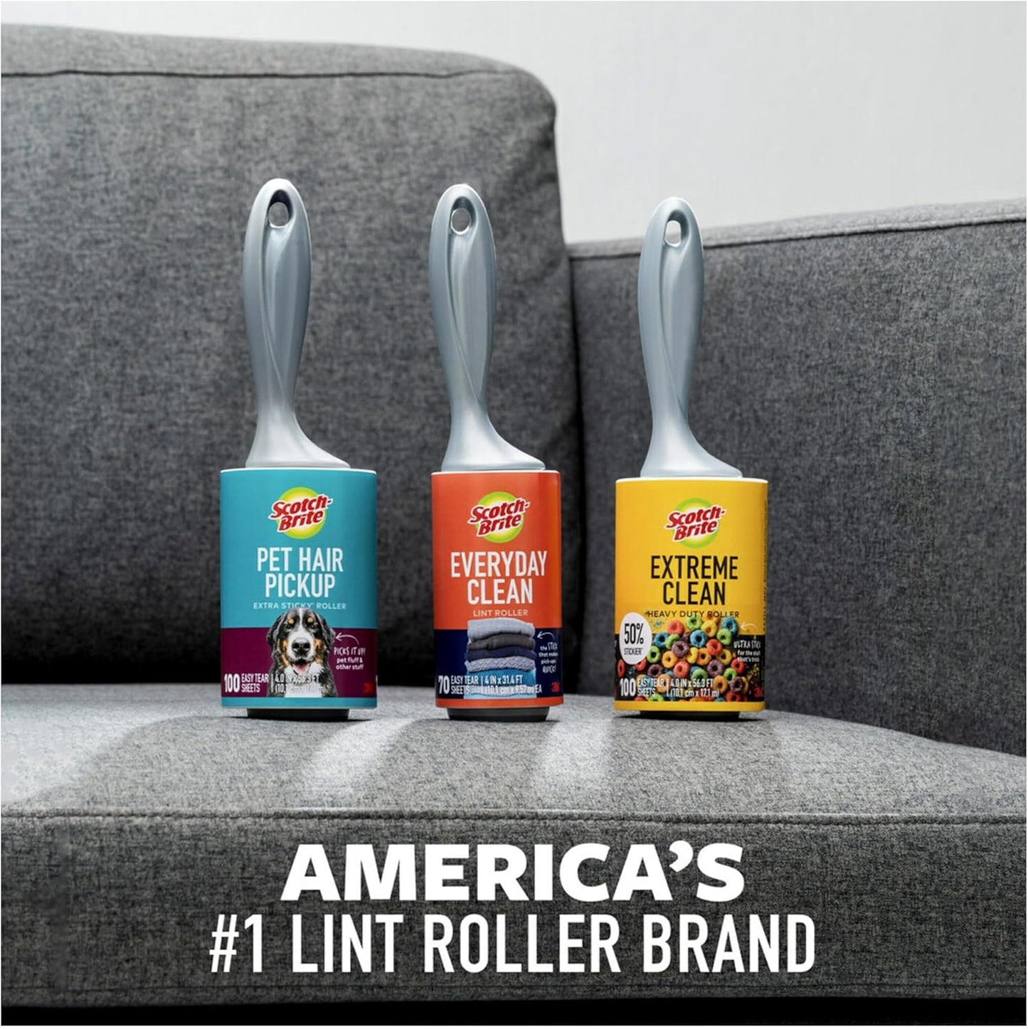 Scotch-Brite Pet Hair Pickup Extra Sticky Lint Roller, Used for Removing Fur on Couches, Clothes, and More, 95 Sheets
