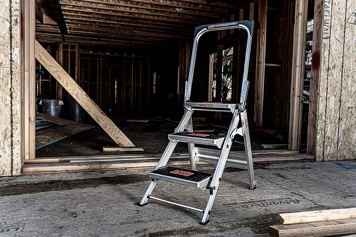 Little Giant Ladders, Safety Step, 3-Step, 3 Foot, Step Stool, Aluminum, Type 1A, 300 lbs Weight Rating, (10310BA)