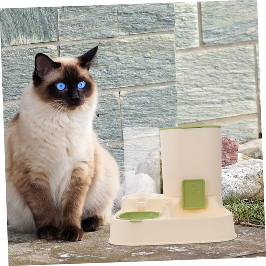 Milisten Automatic Pet Water Dispenser Food Feeder Large Capacity Dry Wet Separation Design for Cats and Dogs Easy to Clean Material Prevents Spills and Keeps Food Fresh