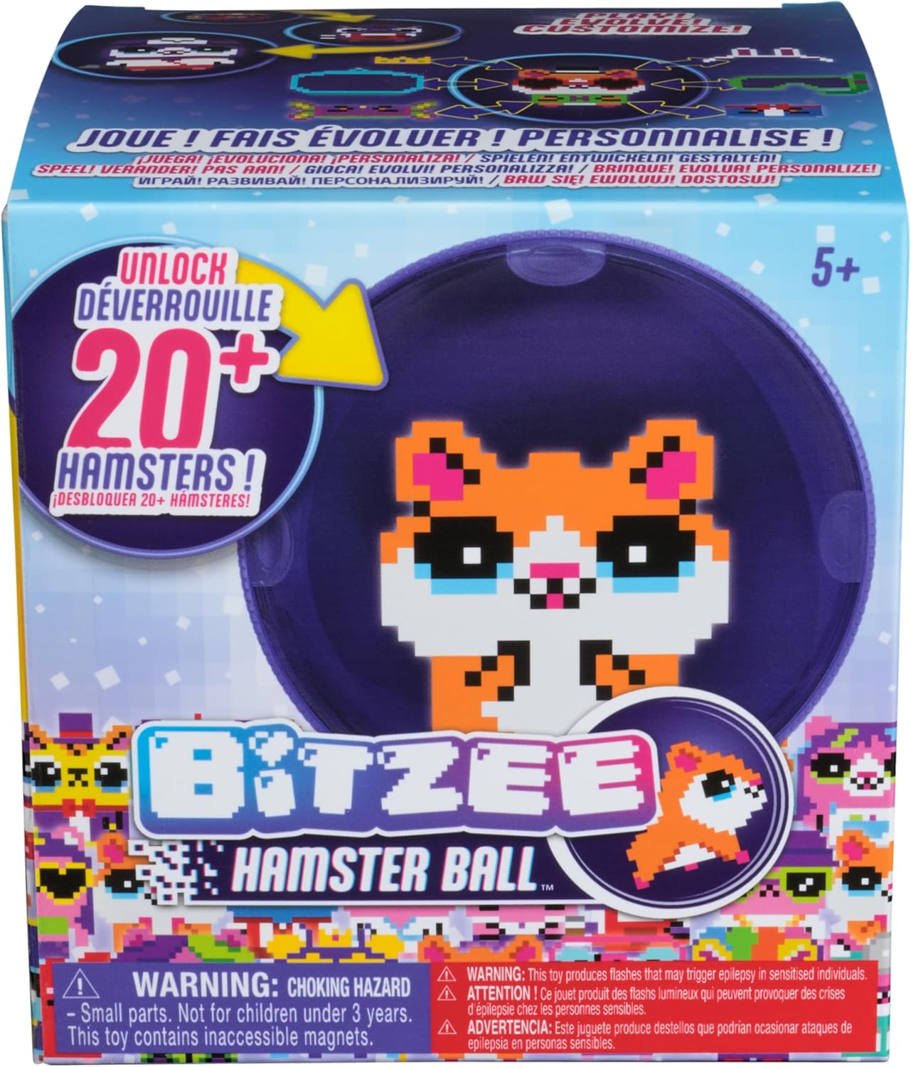 BITZEE, Hamster Ball Interactive Toy Hamster with Over 20 Hamsters Inside, Great for Easter Gifts, Digital Pet Rolls & Reacts to Touch