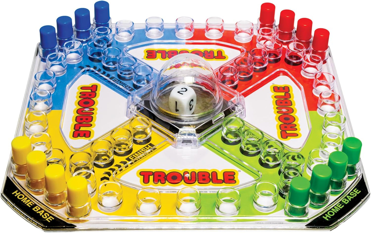 Winning Moves Classic Trouble with Retro Artwork and Pop-o-Matic Popper Games USA, Designed for Kids, Ages 5+ Perfect for an Indoor Interactive Activity (1176)