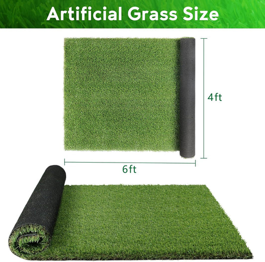 XLX TURF Large Artificial Grass Pad for Dogs Potty, Extra Soft Thick Turf for Indoor Outdoor Patio Balcony, 4 FT X 6 FT