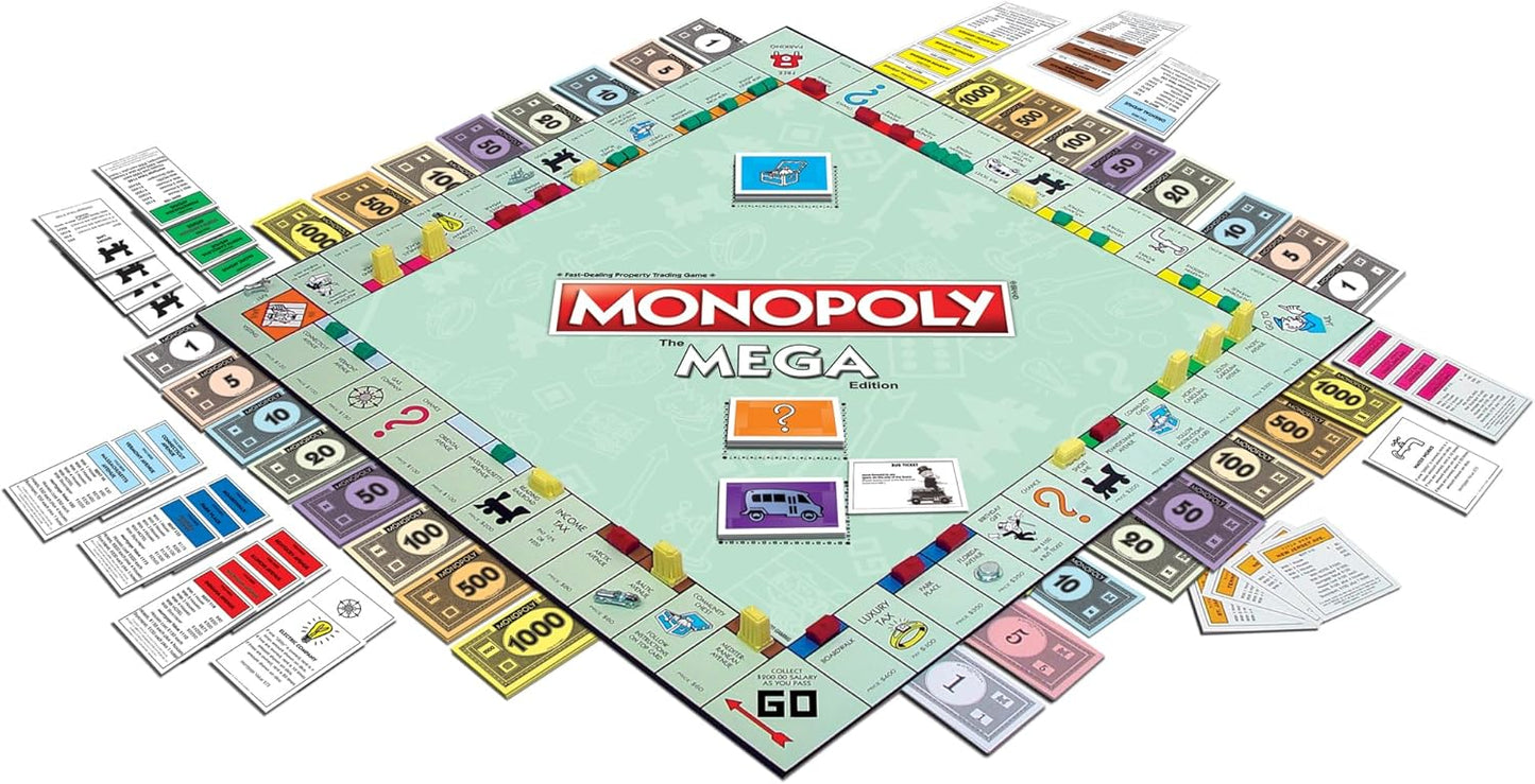 Monopoly The Mega Edition by Winning Moves Games USA, a Bigger and Faster Version of Monopoly with the Speed Die for 2 to 8 Players, Ages 8 and up (1104)
