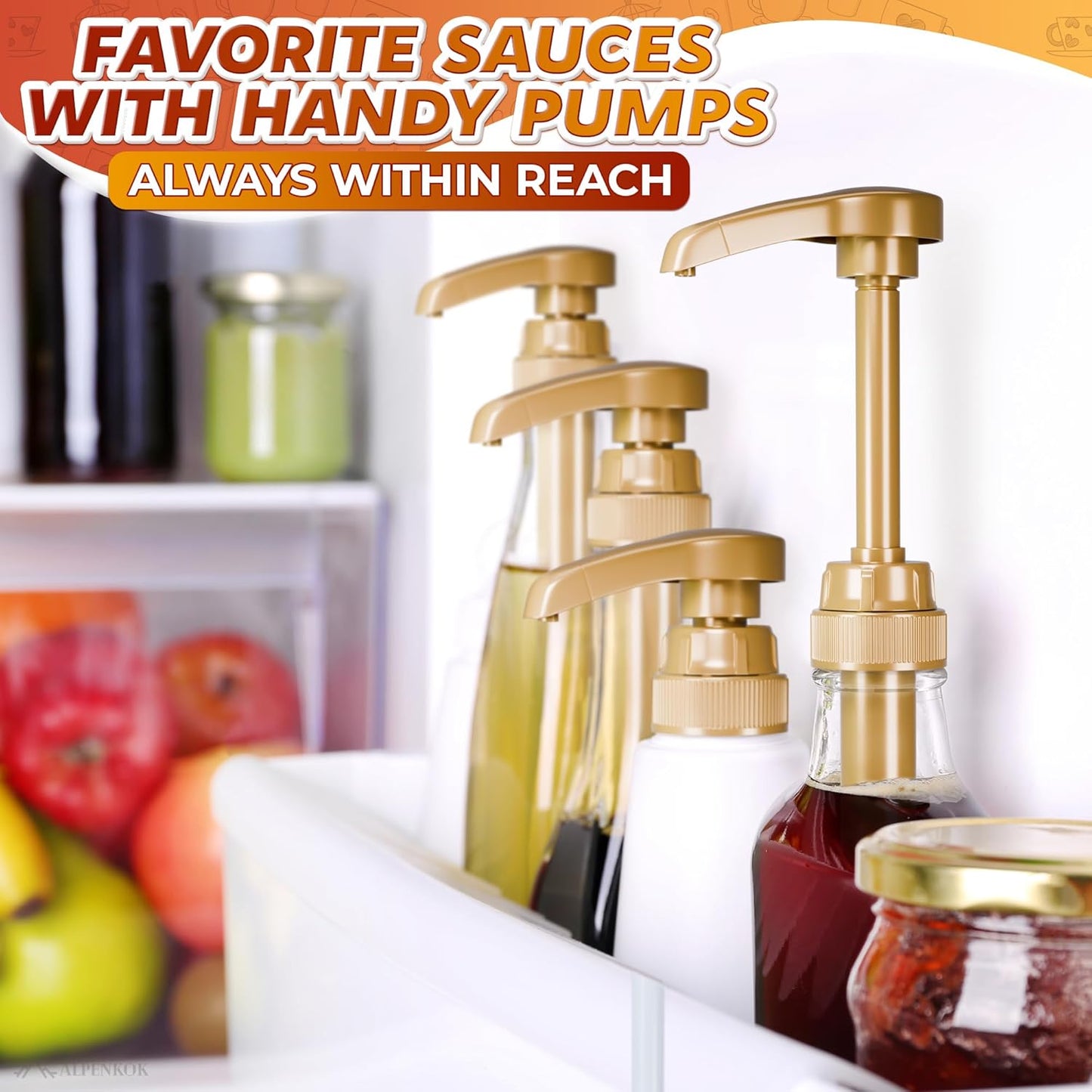 4 Pcs Coffee Syrup Pump Dispenser - Works as Skinny and Torani Syrup Pump - Fits Various 25.4 oz Bottles, Precise Dispensing 0.3oz & Lockable Design, Easy to Use & Clean, Ideal for Liquid & Pastes