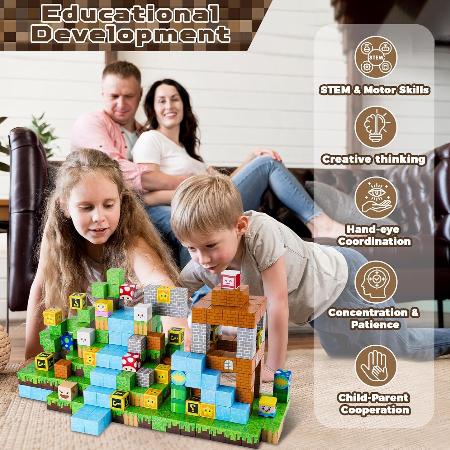 Magnetic Blocks-100PCS Magnetic Building Cubes Blocks, STEM Montessori Sensory Toys for Toddlers Kids Boys Girls Ages 3 4 5 6 7 8 9 10 Christmas Birthday Gifts