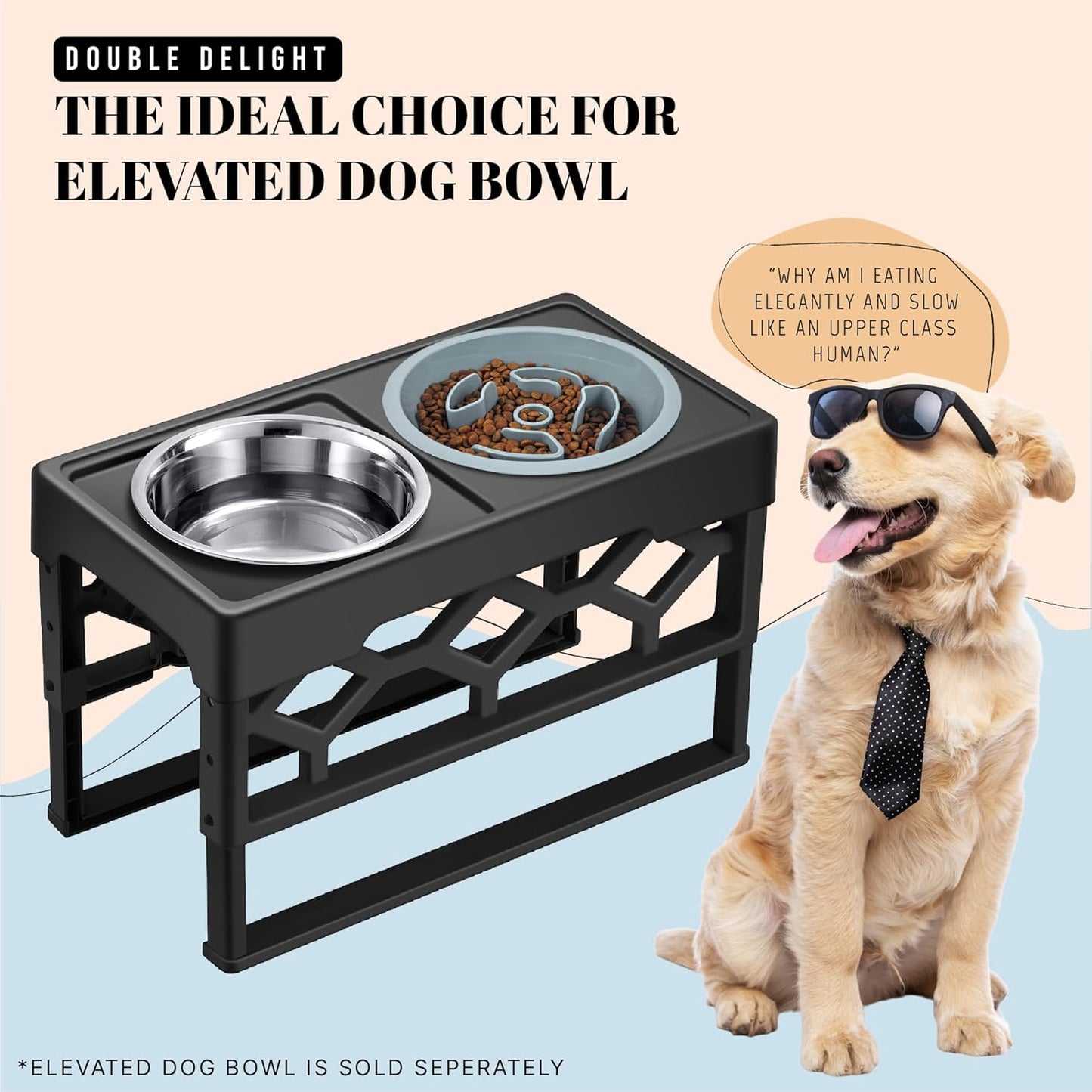 AVERYDAY Slow Feeder Dog Bowls for Medium Breeds Fits Raised Feeding Station, Puzzle Dog Food Bowls to Slow Down Eating, Dogs Feeding Bowl with Non-Slip, Slows Feeder Pet Bowl for Wet and Dry Food