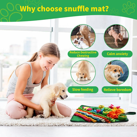 Snuffle Mat for Dogs - Christmas Dog Interactive Puzzle Toy for Mental Stimulation, Anxiety Relief & Slow Feeding, Fun Enrichment for Small/Medium Puppy & Cats