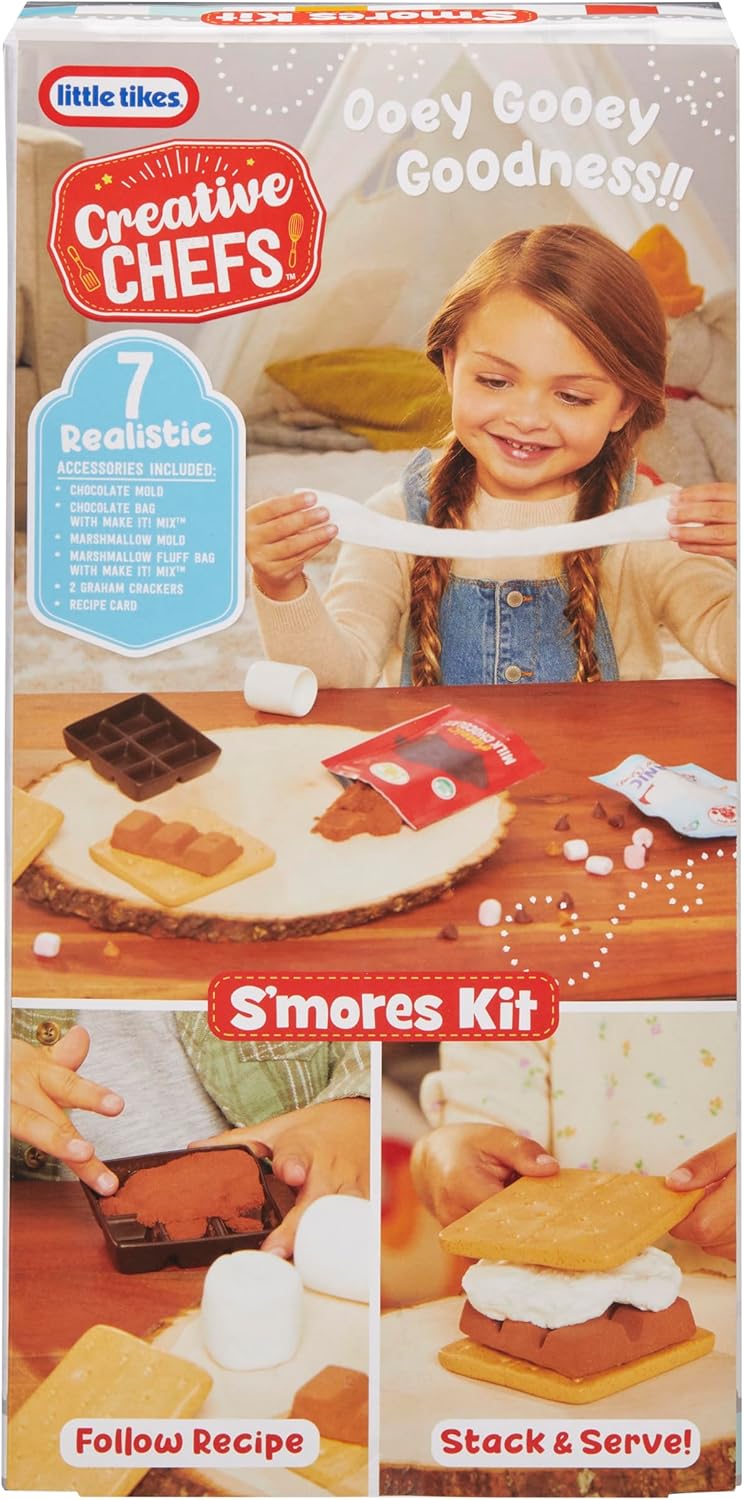 Little Tikes Creative Chefs Smores Kit with 8 Accessories, Pretend Play Cooking Set, for Boys and Girls Ages 3+ Years
