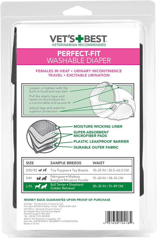 Vet's Best Perfect Fit Washable Female Dog Diaper, 1 count