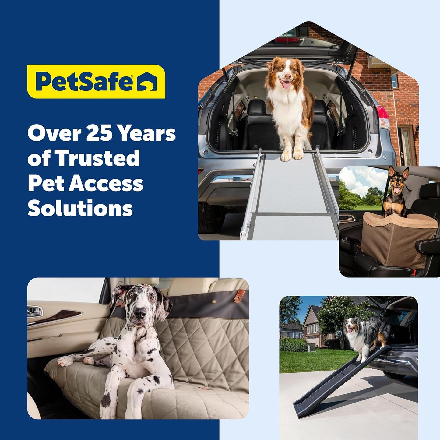PetSafe Happy Ride Compact Telescoping Dog Ramp - Portable Pet Ramp for Cars, Trucks & SUVs with Adjustable Sizing - Non-Slip Design - Lightweight Pet Mobility Assistance - Extra Long