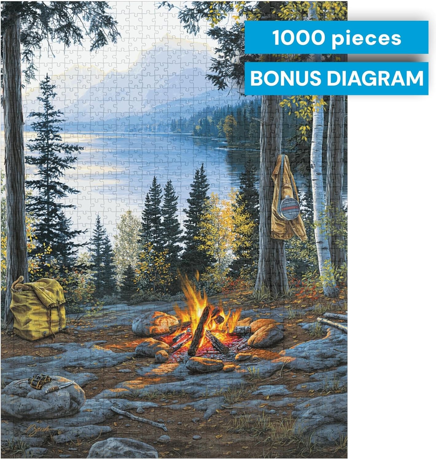 Buffalo Games Jigsaw Puzzle – Room with a View by Darrell Bush – 1000-Piece Puzzle for Adults, Includes Poster, Made in USA