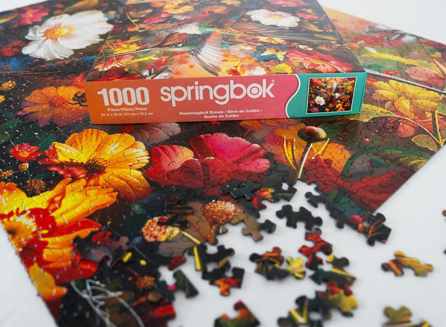 Springbok Hummingbird Dream 1000 Piece Puzzle for Adults - Featuring a Vivid Hummingbird and Flowers