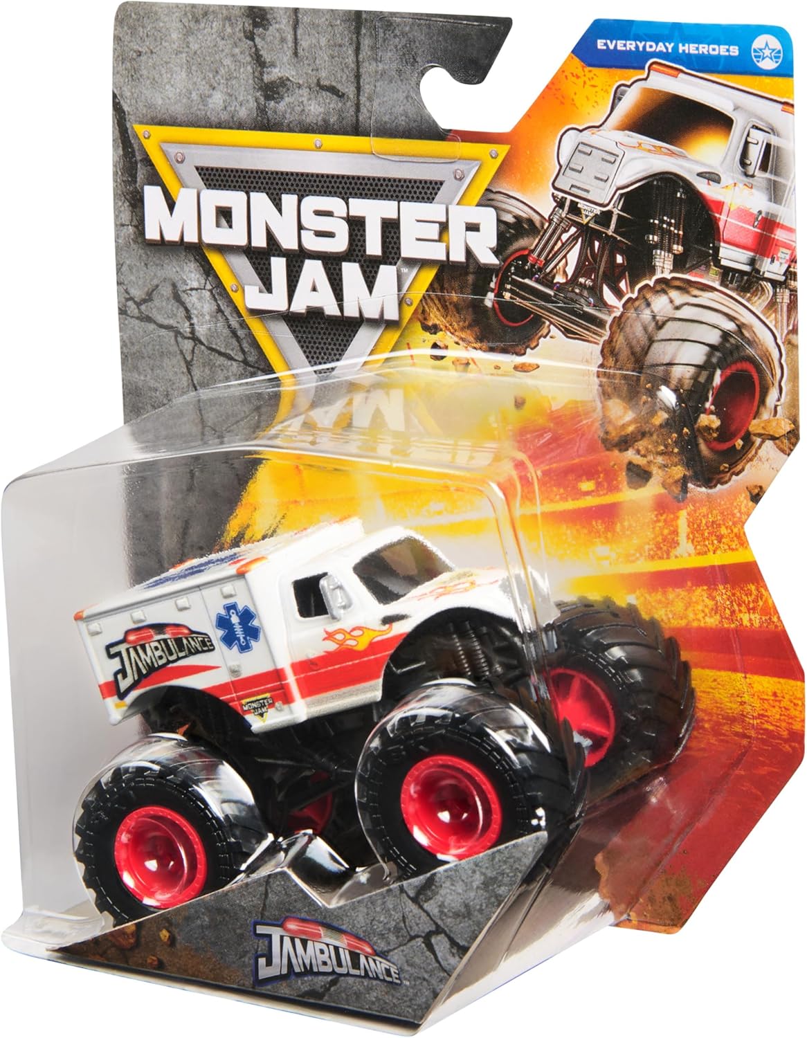 Monster Jam, Official Jambulance Monster Truck, Die-Cast Vehicle, 1:64 Scale, Kids Toys for Boys Ages 3 and up
