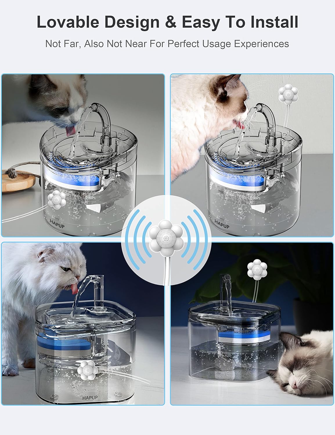 Cat Fountain Sensor Motion Sensor Cat Water Fountain Automatic Start Stop Pet Water Fountain Sensor External USB DC 5V 1A Detector Save Energy Accessory Universal Intelligent