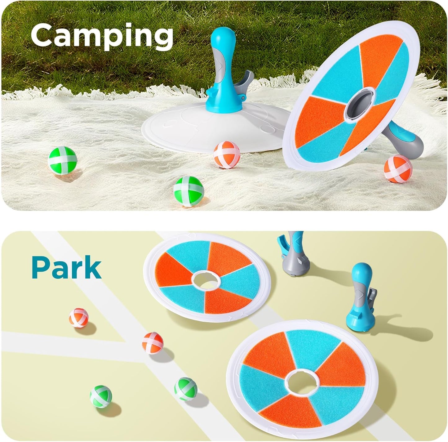 iPlay, iLearn Pop Stick Ball Game Outdoor Toys for Kids, Toss Chase Launching Ball Sports Game for Child Boys, Outside Yard Fun Family Activity, Cool Birthday Gifts for 3 4 5 6 7 8-12 Year Old Girls