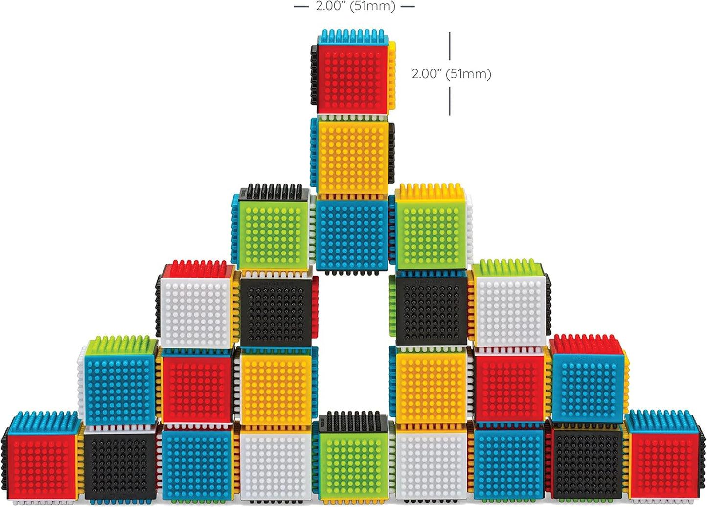 Infantino Press & Stay Sensory Blocks for Babies Age Grade 12m+, 24-Piece Set, Multicolor
