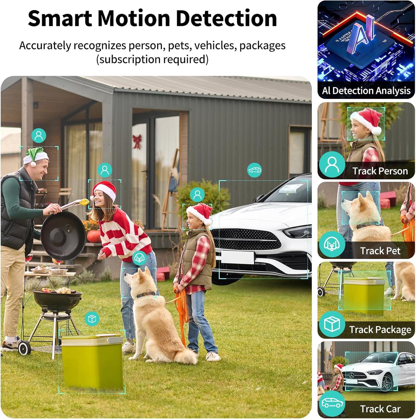 Security Cameras Wireless Outdoor,2K Indoor WiFi Wireless Cameras,Outside Battery Powered Camera for Home Security,AI Motion Detection,Color Night Vision,Spotlight,Siren Alarm,SD/Cloud Storage,2 Pack