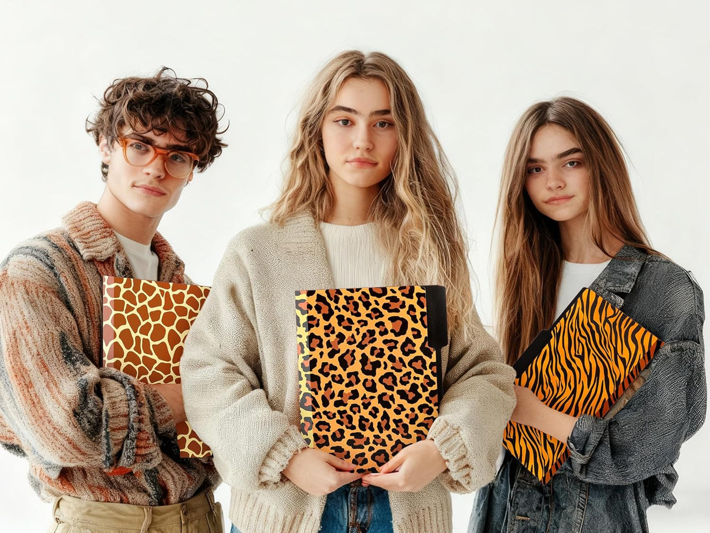 Whaline 24 Pack Animal Prints File Folders Letter Size Safari Leopard Zebra Tiger Giraffe File Pockets with 1/3 Cut Tab for Home Office Classroom Supplies, 8.9 x 11.6 Inch