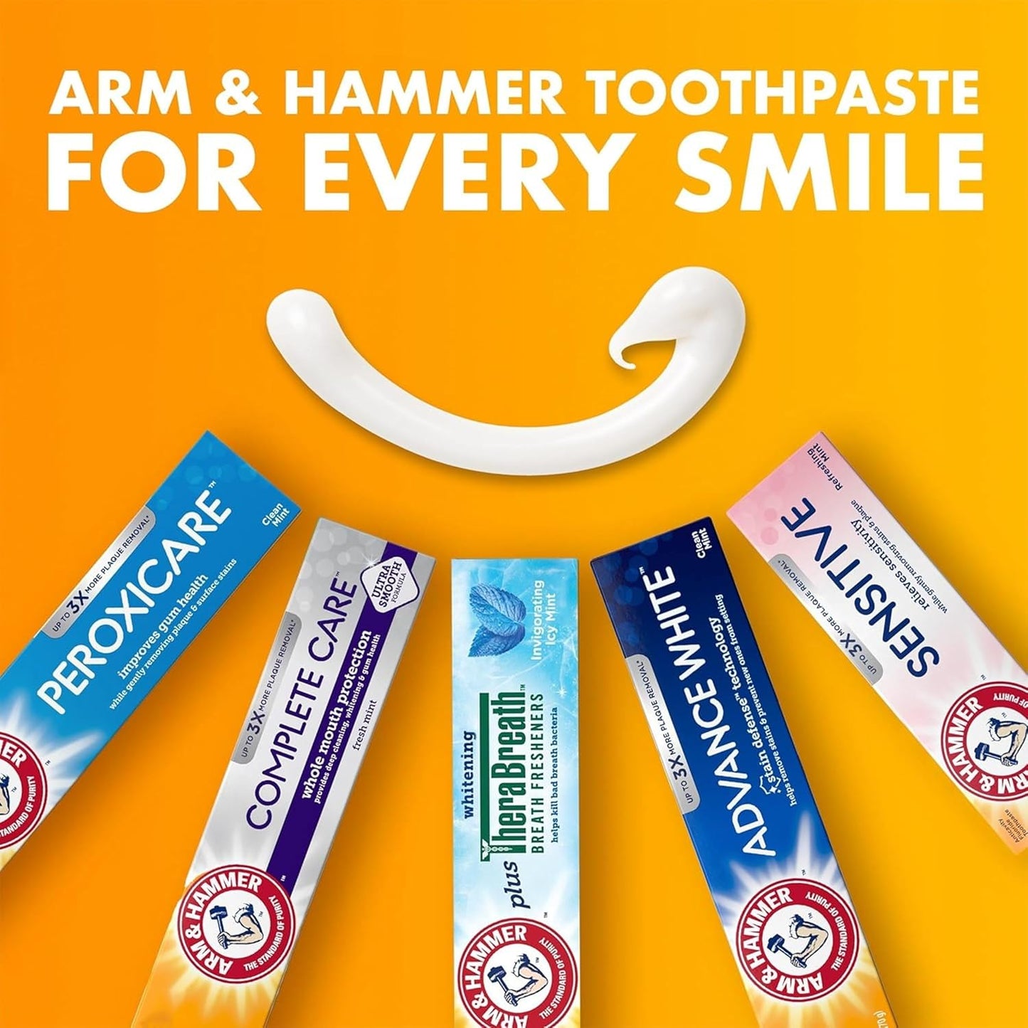 ARM & Hammer Peroxicare Toothpaste for Gum Health, Baking Soda Toothpaste, Clean Mint, 6.0 oz (Pack of 4