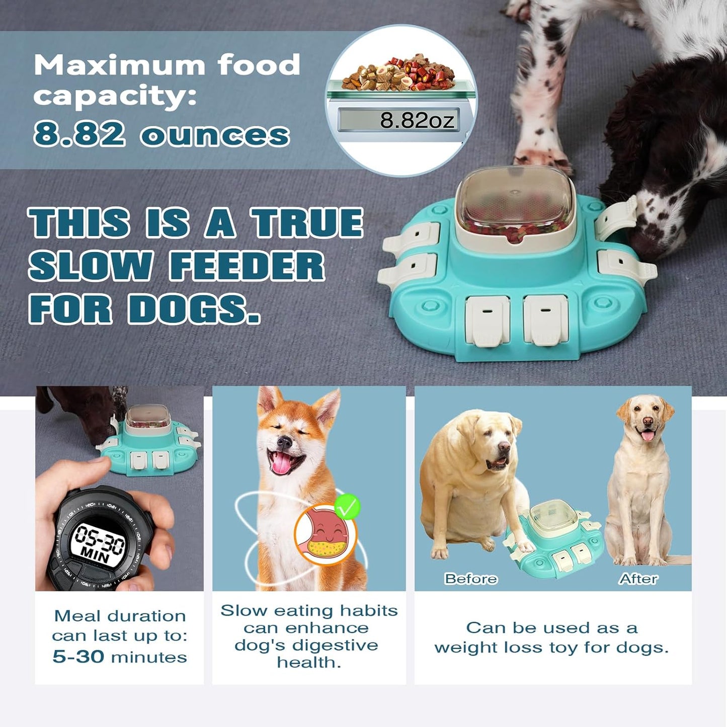 Dog Puzzle Toys 2 Level, Interactive Dogs Treat Puzzle Feeder Toy for IQ Training & Mental Stimulating, Fun Slow Feeder Dog Bowls, Large Medium Small Dogs Enrichment Toys