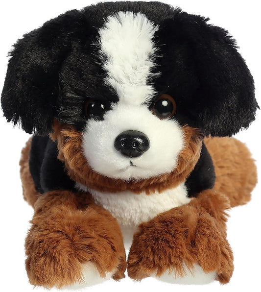 Aurora® Adorable Mini Flopsie™ Bernie Mountain Dog™ Stuffed Animal - Mini Companions Ready for Playful Adventures - for Kids All Ages, Toddlers, Adults, and Families - Black 8 Inches