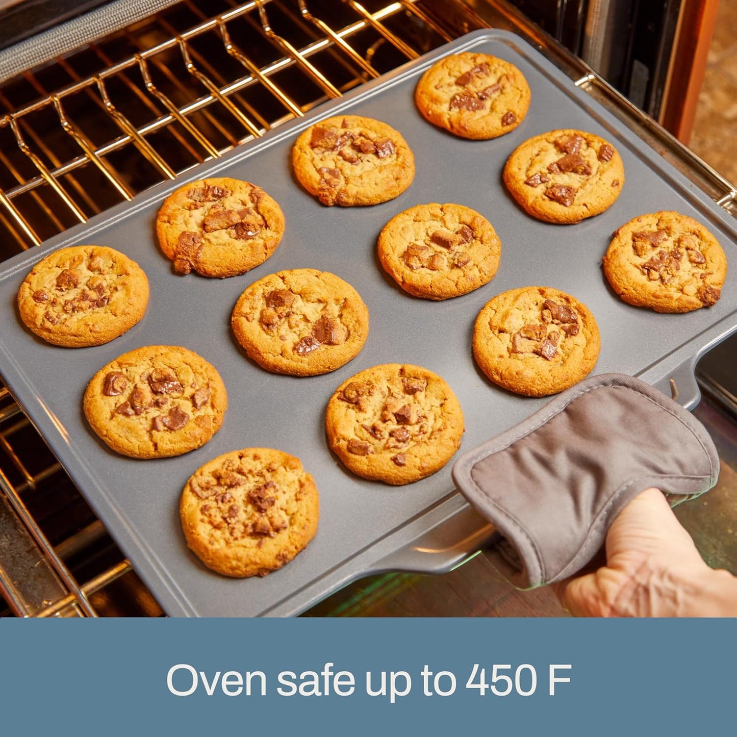 All-Clad Pro-Release Nonstick Bakeware Cookie Sheet Pan 17x11.75 Inch Oven Safe 450F Half Sheet, Cookie Sheet, Muffin Pan, Cooling & Baking Rack, Round Cake Pan, Loaf Pan, Baking Pan Grey