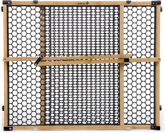 Safety 1st Bamboo Baby Gate for Doorways, No Drill Easy Install, Dog Gates, Fits 28"-42", 24" High, Bamboo and Black