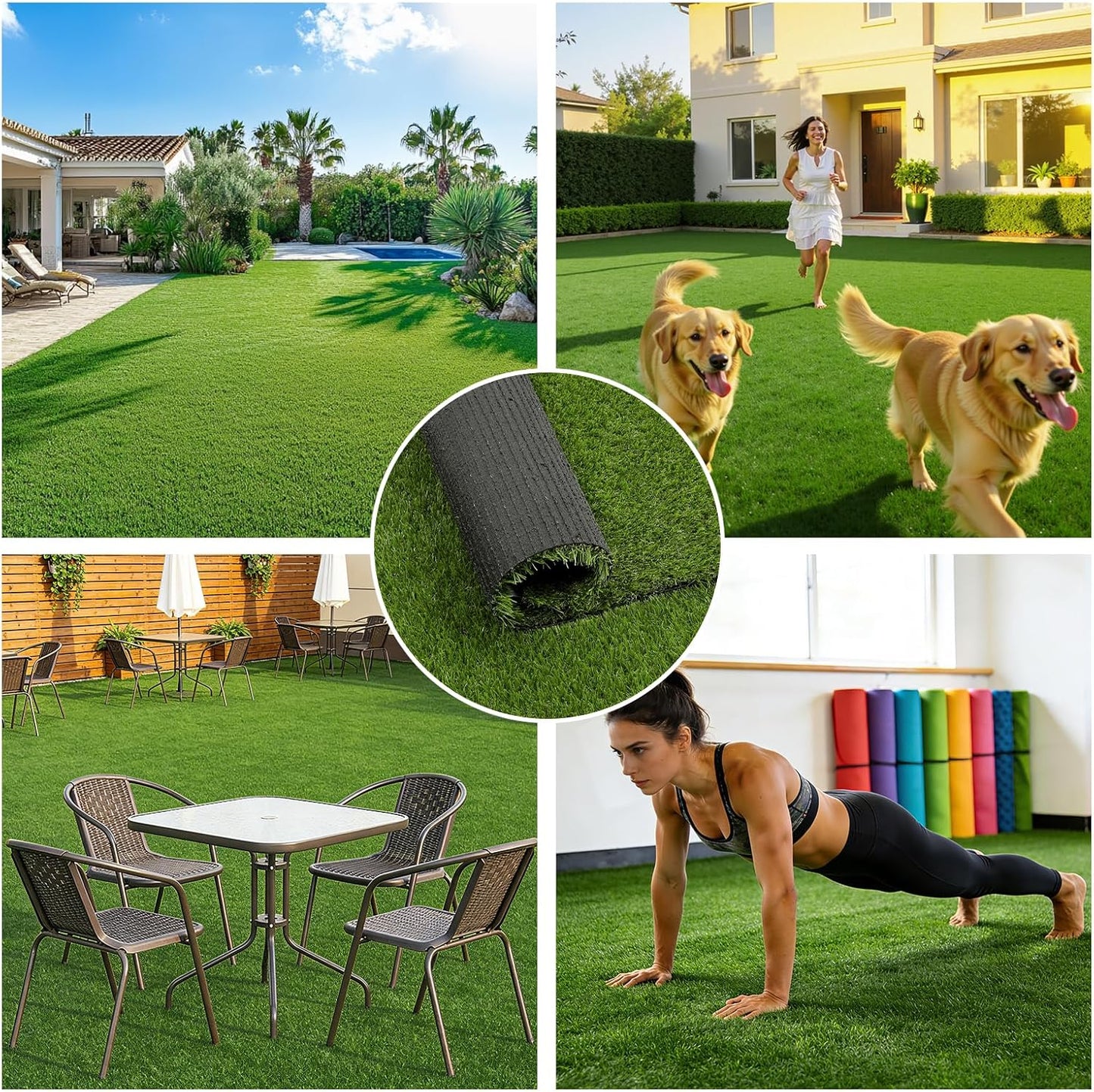 HEBE Fake Grass Pee Pad for Dogs 28"x39", Artificial Grass Turf for Indoor Outdoor Potty Training, Washable Dog Potty Grass Mat with Drainage Holes, Reusable Non-Slip Pet Potty Pad