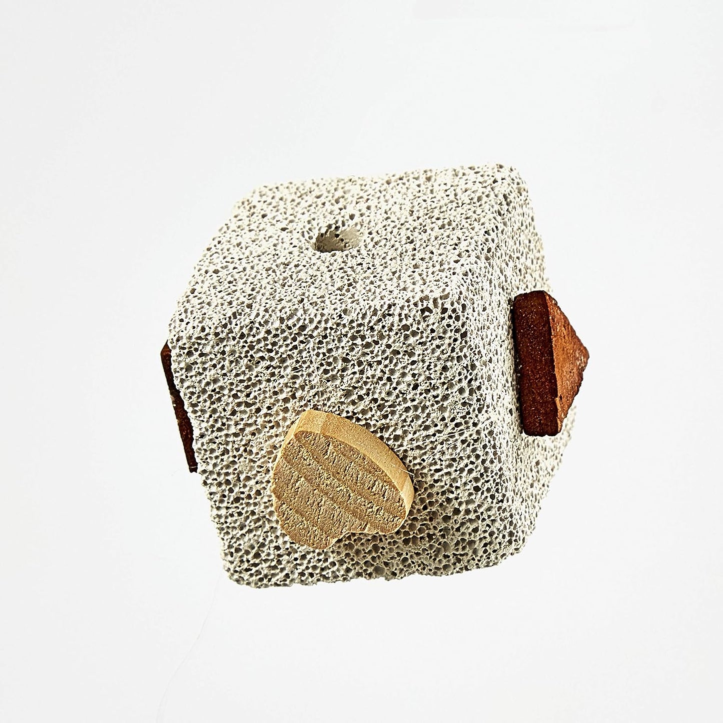Kaytee Lava Block With Wood Chews for Chinchillas, Rabbits and Other Small Animals, 2.5 x 2.5 x 5 Inches